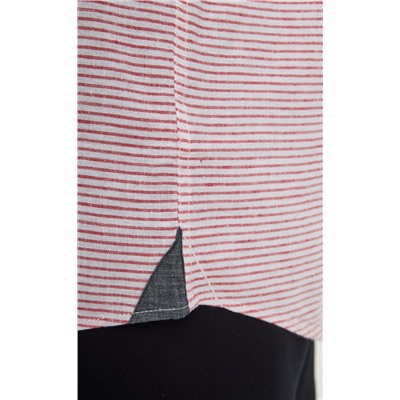 Рубашка д/р лен P411-0489 red