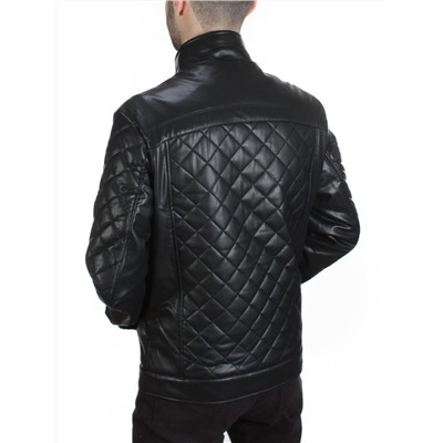 A198 BLACK Куртка из эко-кожи мужская (50 гр. синтепон)