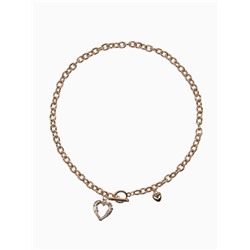 Кулон «Цепь» сердце из коры, цвет золото, 46 см