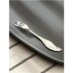 Вилка десертная Magistro Wings, длина 14 см, нержавеющая сталь, серебристая