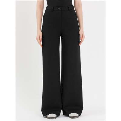 Брюки чёрные прямые трикотажные