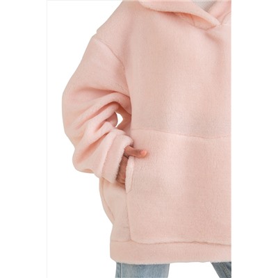 Толстовка женская из овечьей шерсти оверсайз HOT TREND (с капюшоном, цвет Пудра) цвет ТЕЛЕСНЫЙ