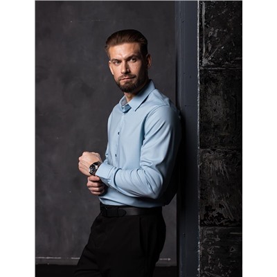 004J Мужская рубашка JenTa голубой