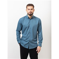 002J Мужская рубашка JenTa серо-голубой