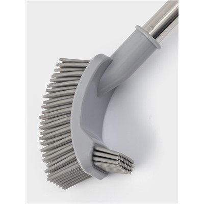 Ёршик для унитаза Доляна, силиконовый, 10×5×58 см, серый