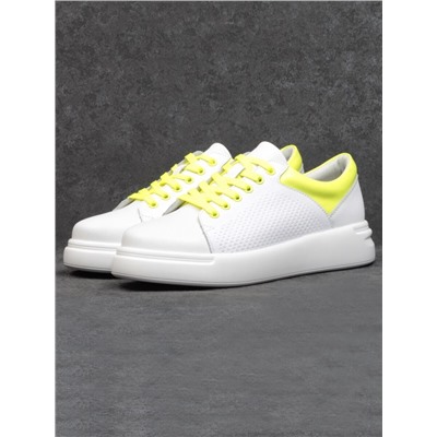 05-D024T WHITE Кроссовки женские (натуральная кожа, пенка)