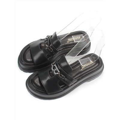 08-PEY254-2 BLACK Босоножки женские (натуральная кожа)