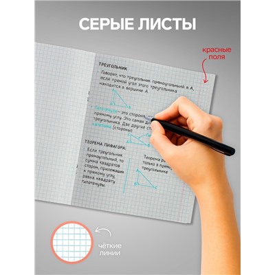 Набор тетрадей, 96 листов в клетку, Calligrata «Неделя отпуска», серые листы, 4 штуки