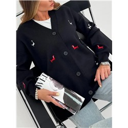 Кардиган с вышивкой (вязаный трикотаж)