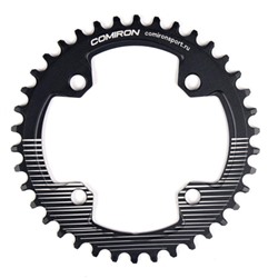 Звезда передняя COMIRON X-TWO 38T NAROW WIDE, BCD104, фрезерованная, AL6061-T6, Fullblack