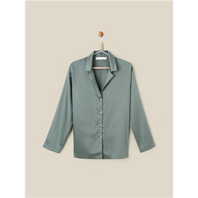 Пижама женская (рубашка, брюки) SL HOME Tensel Home, зелёная