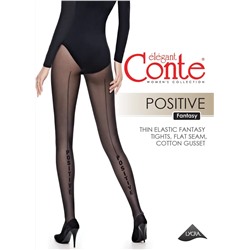 CONTE POSITIVE Колготки женские с имитацией шва сзади и надписью