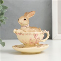 Фигурка полистоун «Кролик в ажурной чашечке», 8×7×8 см