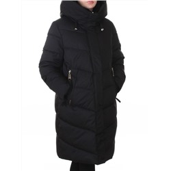 6605B BLACK Пальто зимнее женское (200 гр. холлофайбер)