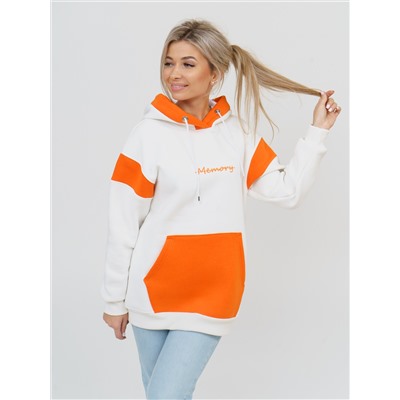 879 Толстовка "экрю/оранжевый"