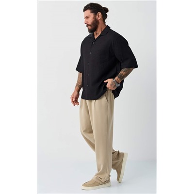 Рубашка к/р лен F611-0423 black