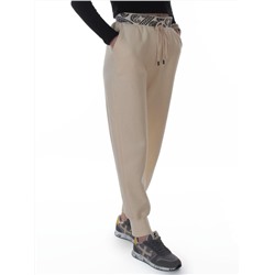 2611 LT. BEIGE Штаны утепленные спортивные женские (85% хлопок, 10% полиэстер, 5% спандекс)