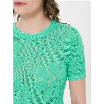 Джемпер вязаный цвета морской воды с короткими рукавами