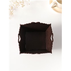 Конфетница квадратная или подставка под кулич «Пасхальные яйца и храм». 10×13×13.5 см