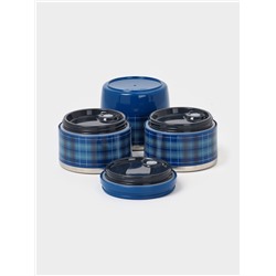 Ланч бокс TAKE IT EASY «Клеточка», 1.35 л, 3 уровня, сохраняет тепло 3 ч, нержавеющая сталь, синий