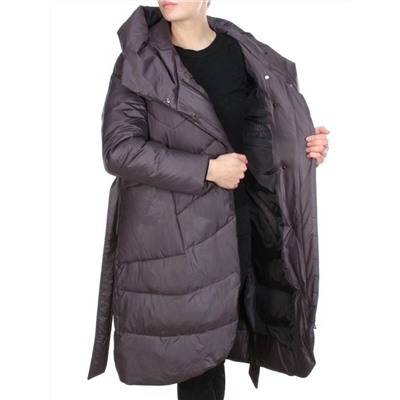 2237 GREY/PURPLE Пальто женское зимнее AKIDSEFRS (200 гр. холлофайбера)