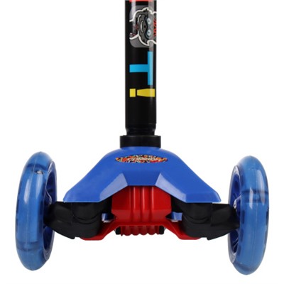 Самокат трехколесный от 3-х лет Yeenot Kids GT4108, до 50кг, вес 2.3кг, свет. колёса PU 120мм ABEC7, синий, БК/уп10/ АКЦИЯ!