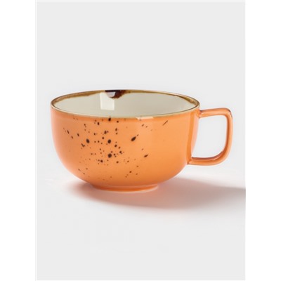 Чайная пара Magistro «Церера», 2 предмета: чашка 250 мл, блюдце d=16.3 см, фарфор, оранжевая