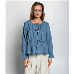 Блуза #КТ73555, голубой