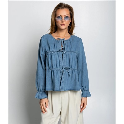 Блуза #КТ73555, голубой