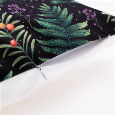 Наволочка декоративная «Этель. Папоротник», 40×40 см, велюр