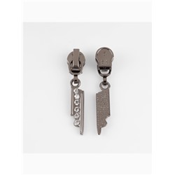 Бегунок для молнии «Спираль», №5, «Стразы», цвет чёрный никель