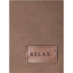 Шапка трикотажная детская формы лопата, нашивка RELAX + снуд, корица