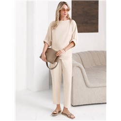 Свободная блузка с вырезом лодочка из плотного лиоцелла