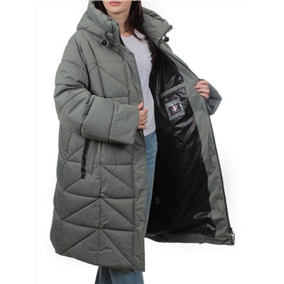 2415 OLIVE Пальто зимнее женское (200 гр. холлофайбер)