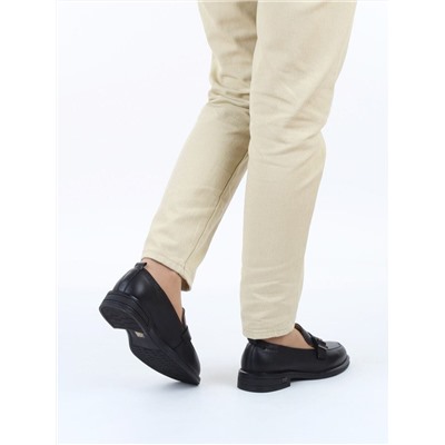 03-PDEB102-1 BLACK Лоферы женские (натуральная кожа)