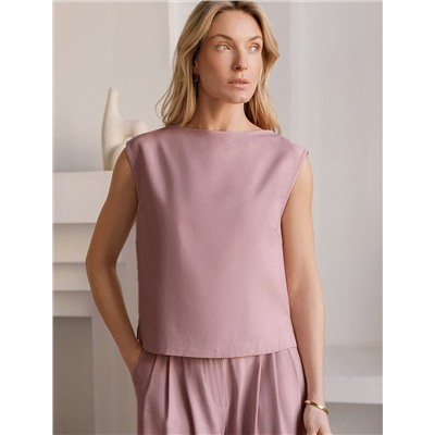 Топ c вырезом лодочка из плотного лиоцелла