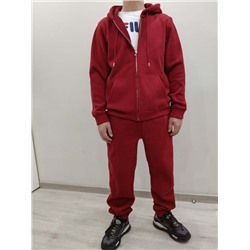 Брюки футер 3х нитка внутри флис 887 красный