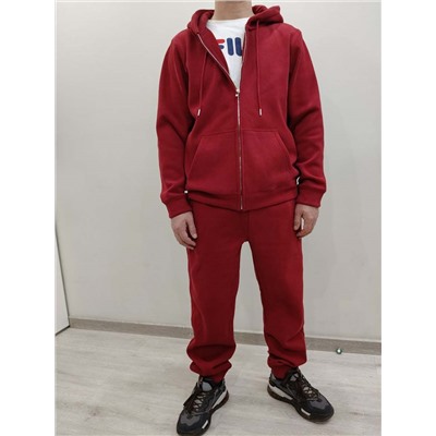 Брюки футер 3х нитка внутри флис 887 красный