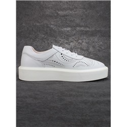 03-PDD166-2 WHITE Полуботинки женские (натуральная кожа)