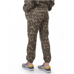 868-6 GREEN/LEOPARD Костюм спортивный зимний женский (95% хлопок, 5% полиэстер)