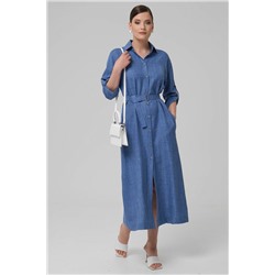 Платье А-образного силуэта с поясом