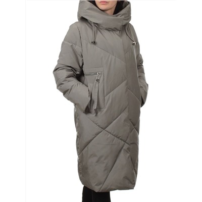 8825 GRAY GREEN Пальто зимнее женское (200 гр. холлофайбер)