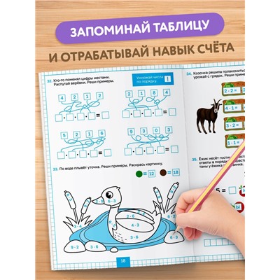 Книга "Тренажёр по математике с крутящейся шпаргалкой", 44 страницы.