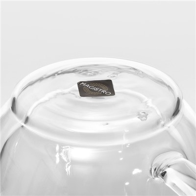 Кружка с двойными стенками Magistro «Дуо», 280 мл, 13.5×9.5×8 см, стекло, прозрачная