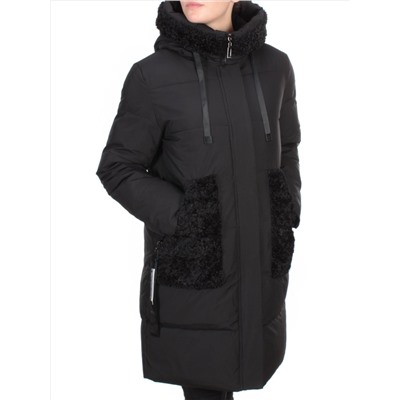 2197-2 BLACK Пальто зимнее женское OLAYEETE (200 гр. холлофайбера)