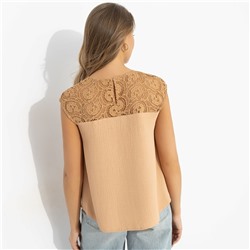 Топ, комбинированный с кружевом, Громко и смело