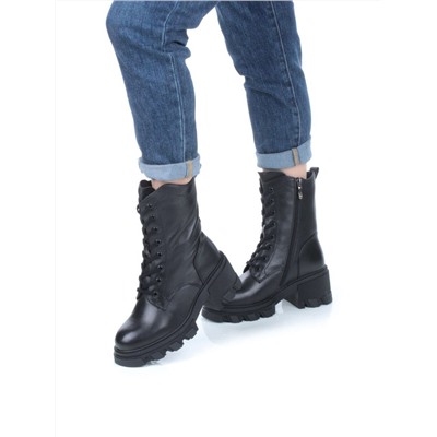 04-M2-5122 BLACK Ботинки зимние женские (натуральная кожа, натуральный мех)
