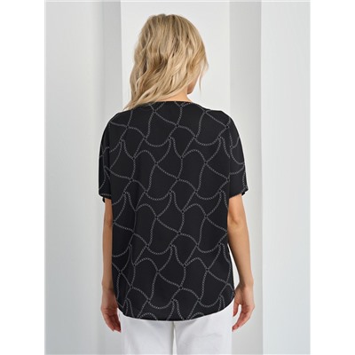 Блузка чёрная с принтом