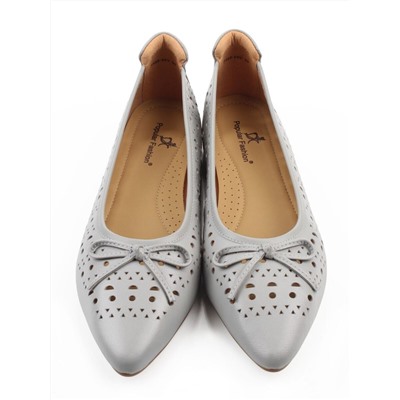 06-7388-66V GRAY Туфли летние женские "Лодочки" (натуральная кожа)