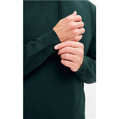 Джемпер мужской с воротом на молнии P321-15201 зеленый